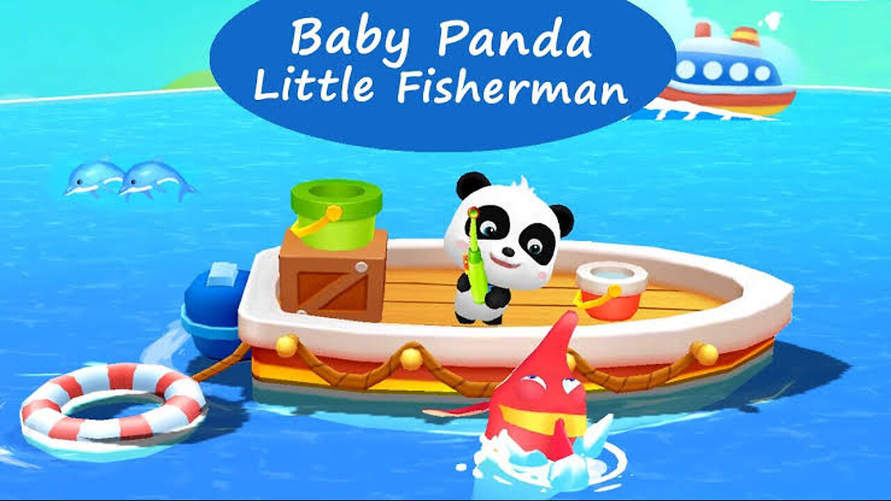 Little panda fisherman