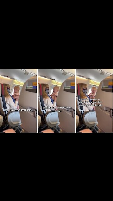 Stranger On Airplane Calms Down Crying Baby