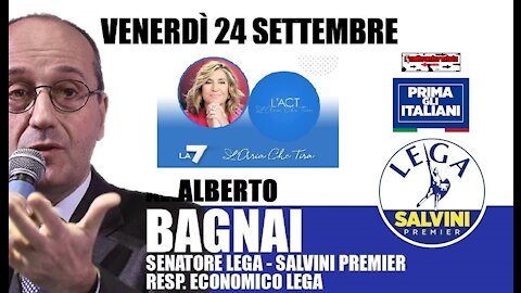 🔴 Interventi del Sen. Alberto Bagnai ospite nella trasmissione "L'aria che tira" del 24/09/2021.