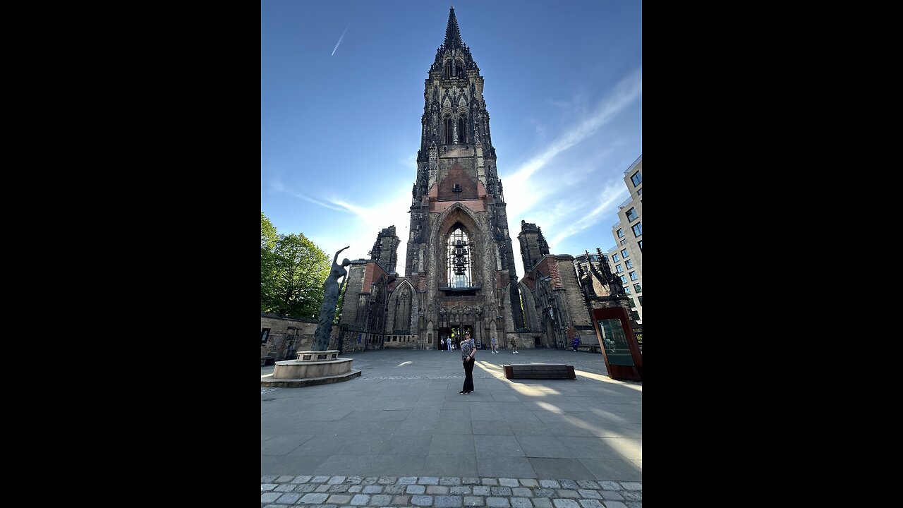 Burnt church in Hamburg