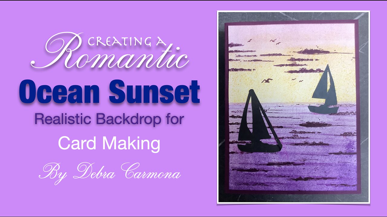 Creating Sunset Ocean Backdrop for Card Making