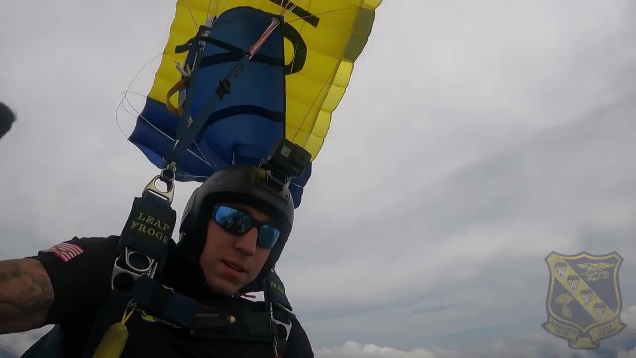 VIDEO: Navy skydivers jump at Truman Presidential Library