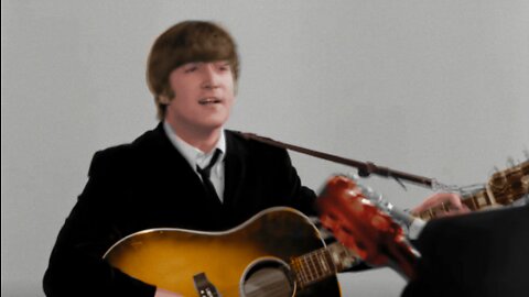 The Beatles - If I Fell (scene from AHDN , blackpool audio) [colorized]