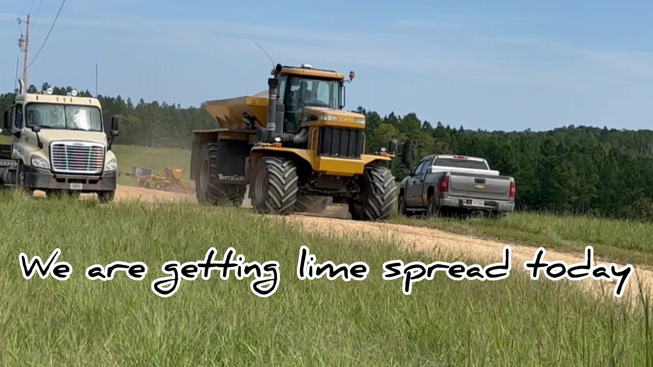 We are Getting lime spread by the Co-op today #hedgehogshomestead #farming