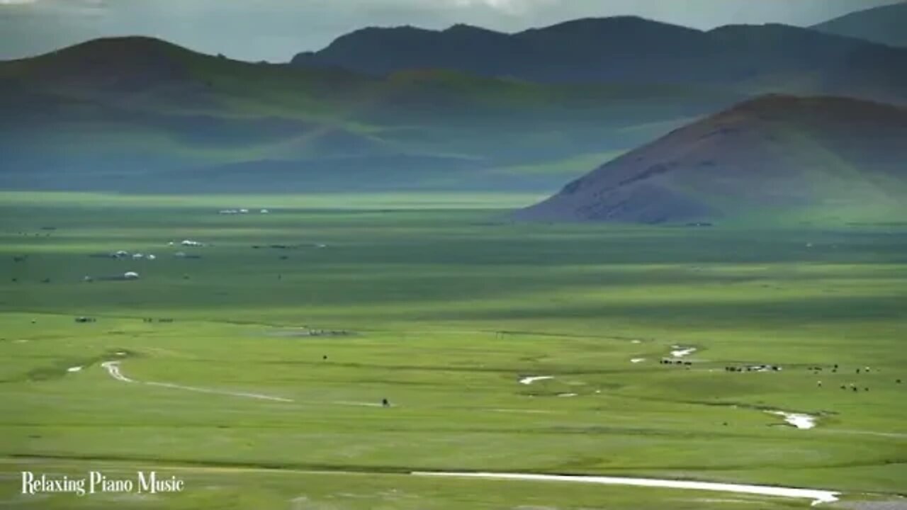 62 FLYING OVER MONGOLIA 4K UHD Relaxing Music Along With Beautiful Nature Videos 4K Video HD