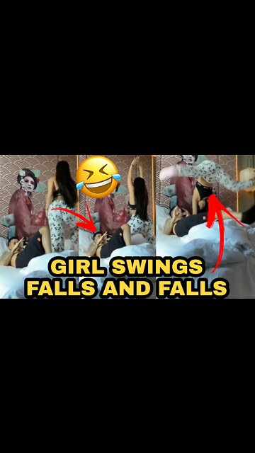 GIRL SWINGS FALLS AND FALLS 🎶🤣