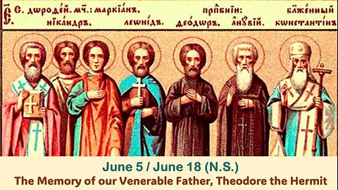 The Lives of Saints: June 5/18 (N.S.) The Memory of our Venerable Father, Theodore the Hermit