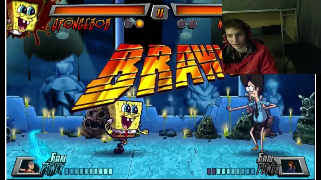 Mr. N. VS SpongeBob SquarePants In A Nickelodeon Super Brawl 3 Battle With Live Commentary