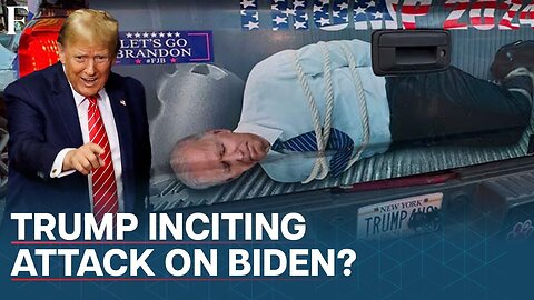 Trump Shares Video of Truck Showing Biden "Hog-Tied" Sparking Outrage