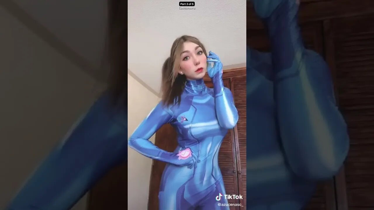 Rate the Girls: Best Metroid Zero Suit Samus TikTok Cosplay Contest #2 🎮💙 #shorts