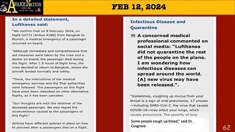 "EBOLA symptoms on plane, passengers not quarantined" [awakenation12feb2024]