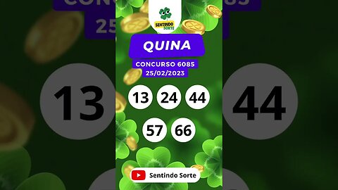 🍀 Resultado QUINA 6085 | Sentindo Sorte #shorts