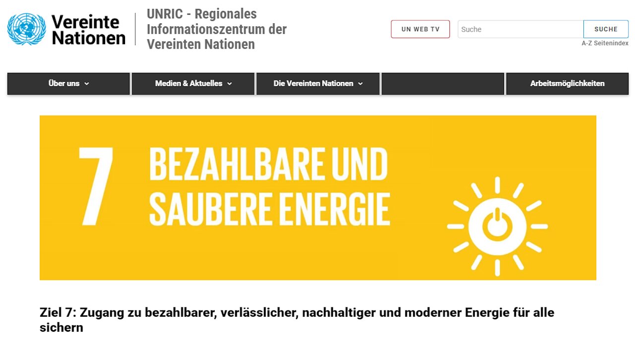 Ziel 7: Zugang zu bezahlb. Energie? Wahre Agenda: Erneuerbare Energie uneffektiv, ...