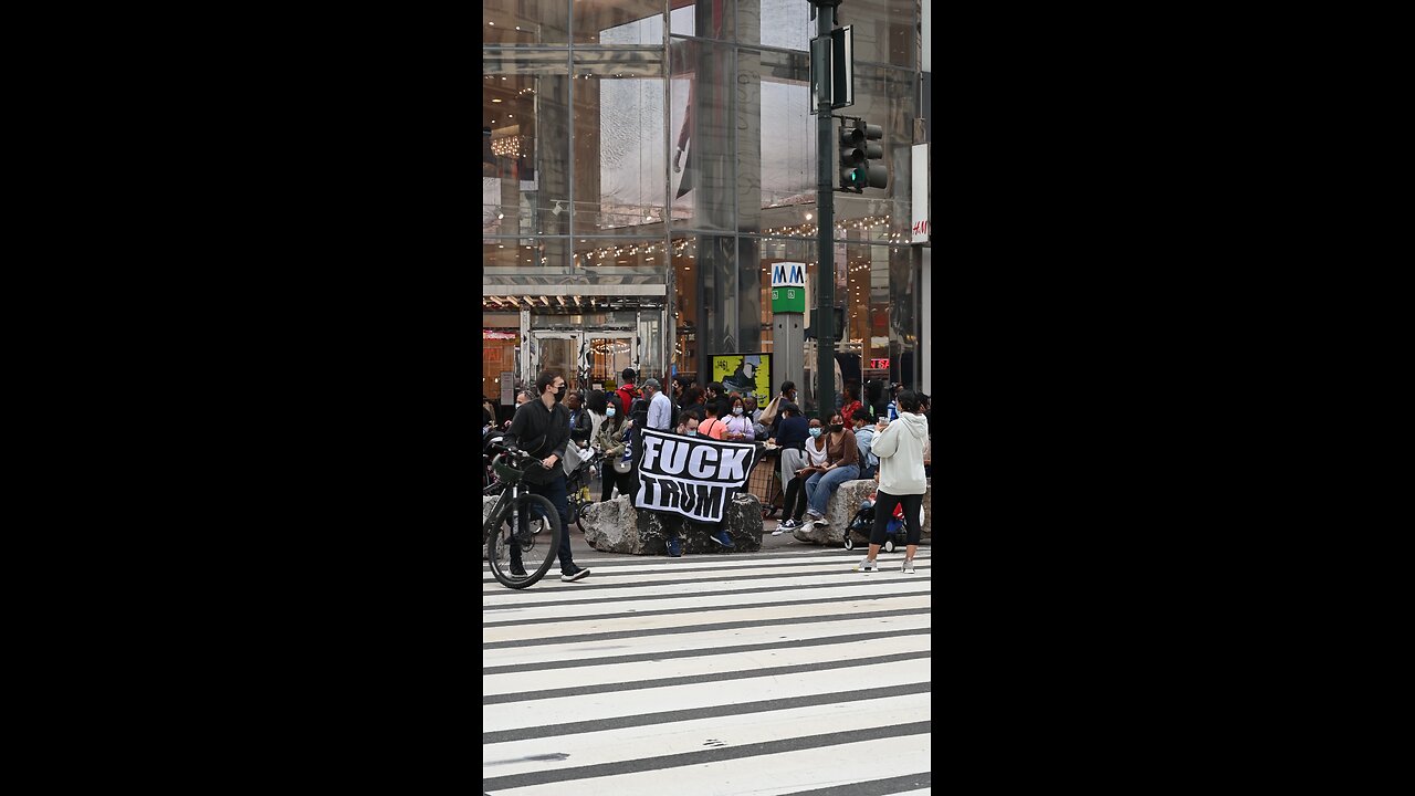 Protester Showing Slogans Against Donald Trump