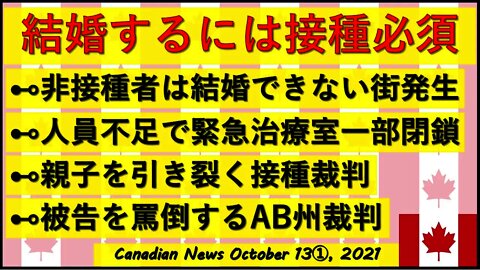 結婚するには接種必須/緊急治療室の閉鎖/親子を引き裂く接種裁判/衝撃のAB州裁判