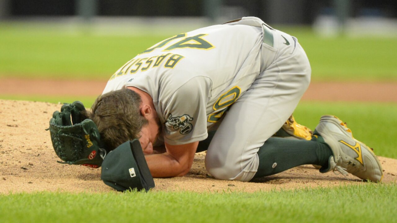 WARNING: Pain To The Max! A's Pitcher Blasted With 100.1 MPH Fastball - THE CORRECT VIEWS 8/19/2021