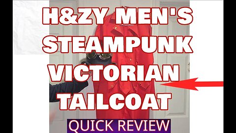 2XL H&ZY Men's Steampunk Vintage Tailcoat