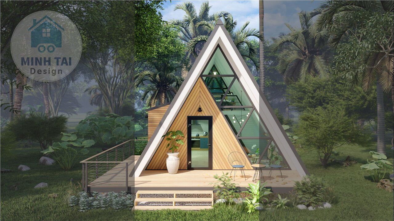 A-frame Cabin House Tour - Tiny Small House Design Ideas - Minh Tai Design 11 Shorts