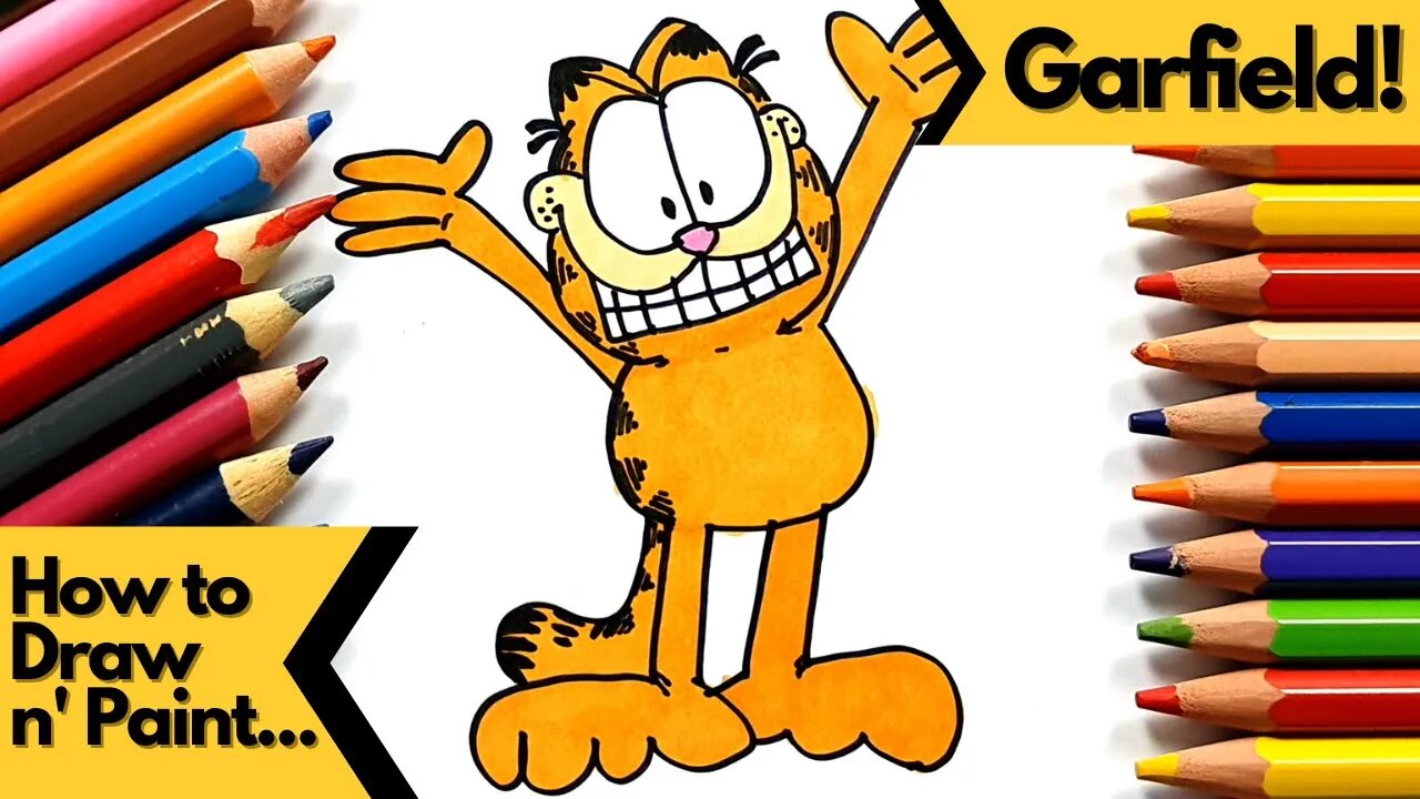 How to draw and paint Garfield