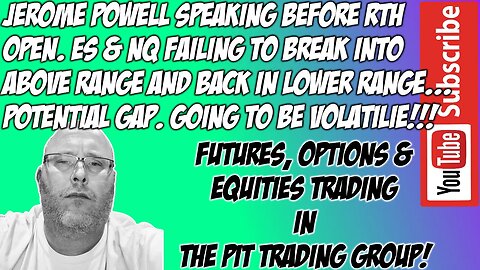 J Powell Speaking Early Expect Volatility - ES NQ Premarket Trade Plan - The Pit Futures Trading