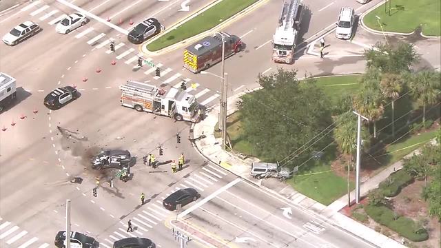 Boca robbery, chase leads to three vehicle crash