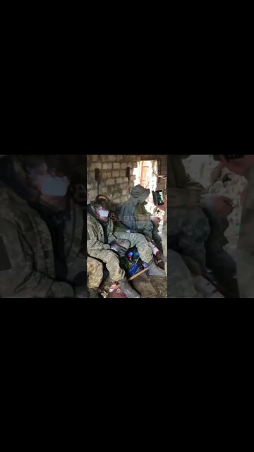 Four captured Ukrainian soldiers in Marinka