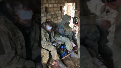 Four captured Ukrainian soldiers in Marinka