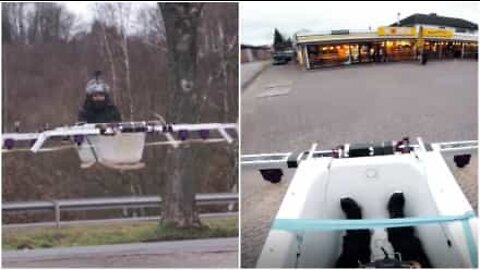 This guy piloted a flying bathtub to the store in Germany