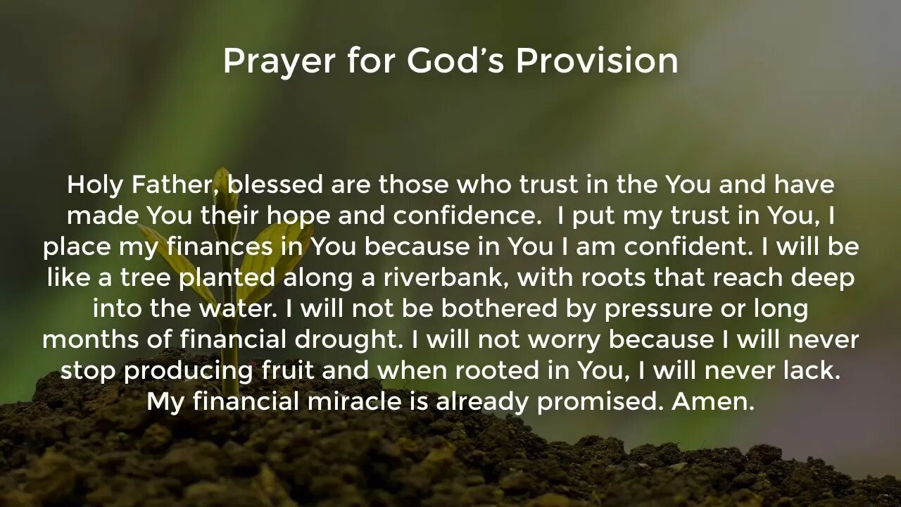 Prayer for God’s Provision (Miracle Prayer for Financial Help from God)