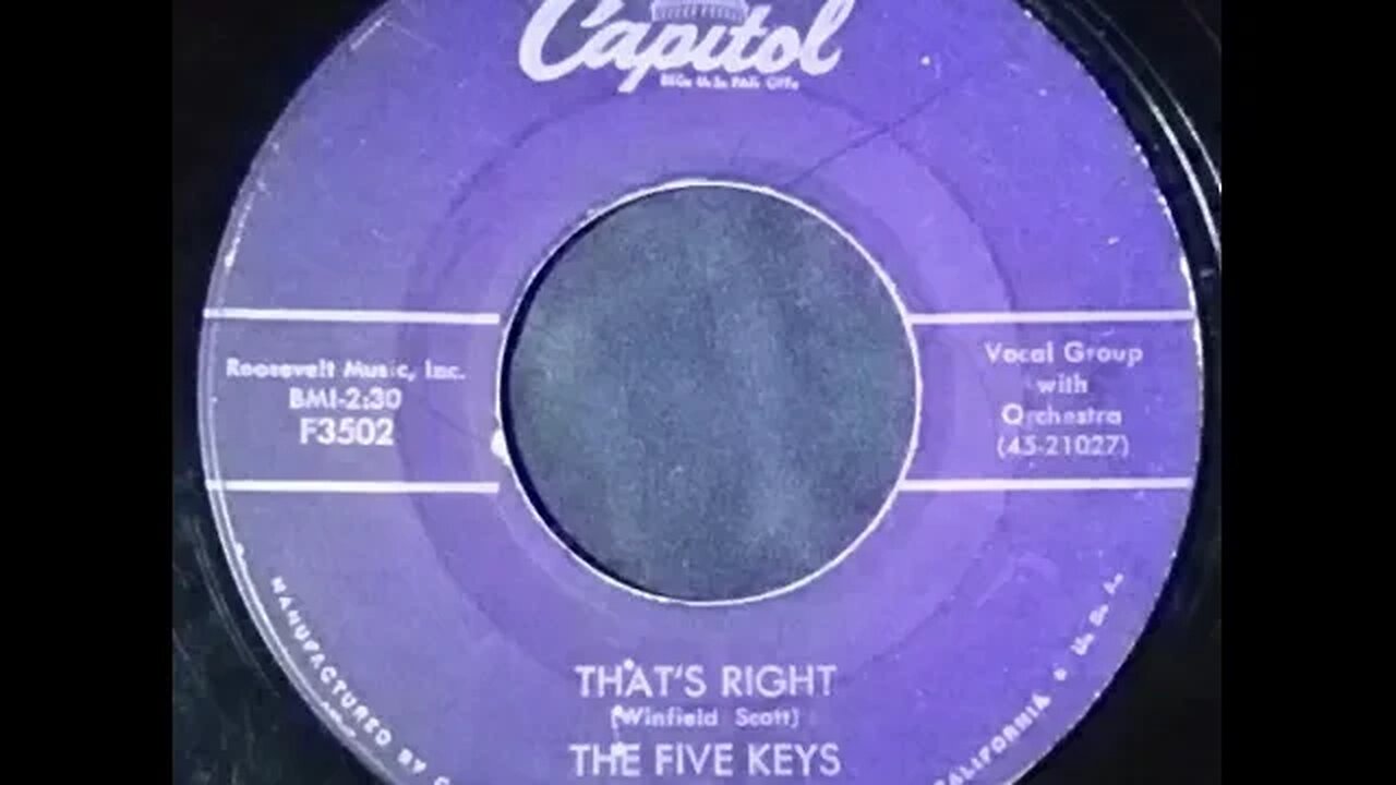 The Five Keys with Howard Biggs' Music – That's Right