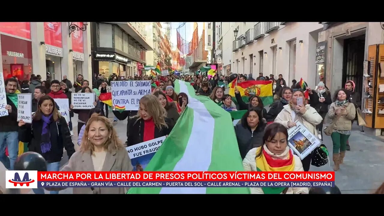 🇪🇸 Marcha por la libertad de presos políticos víctimas del comunismo en Bolivia (15 enero 2023)