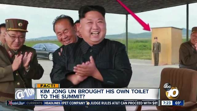 Kim Jong Un brings his own toilet?