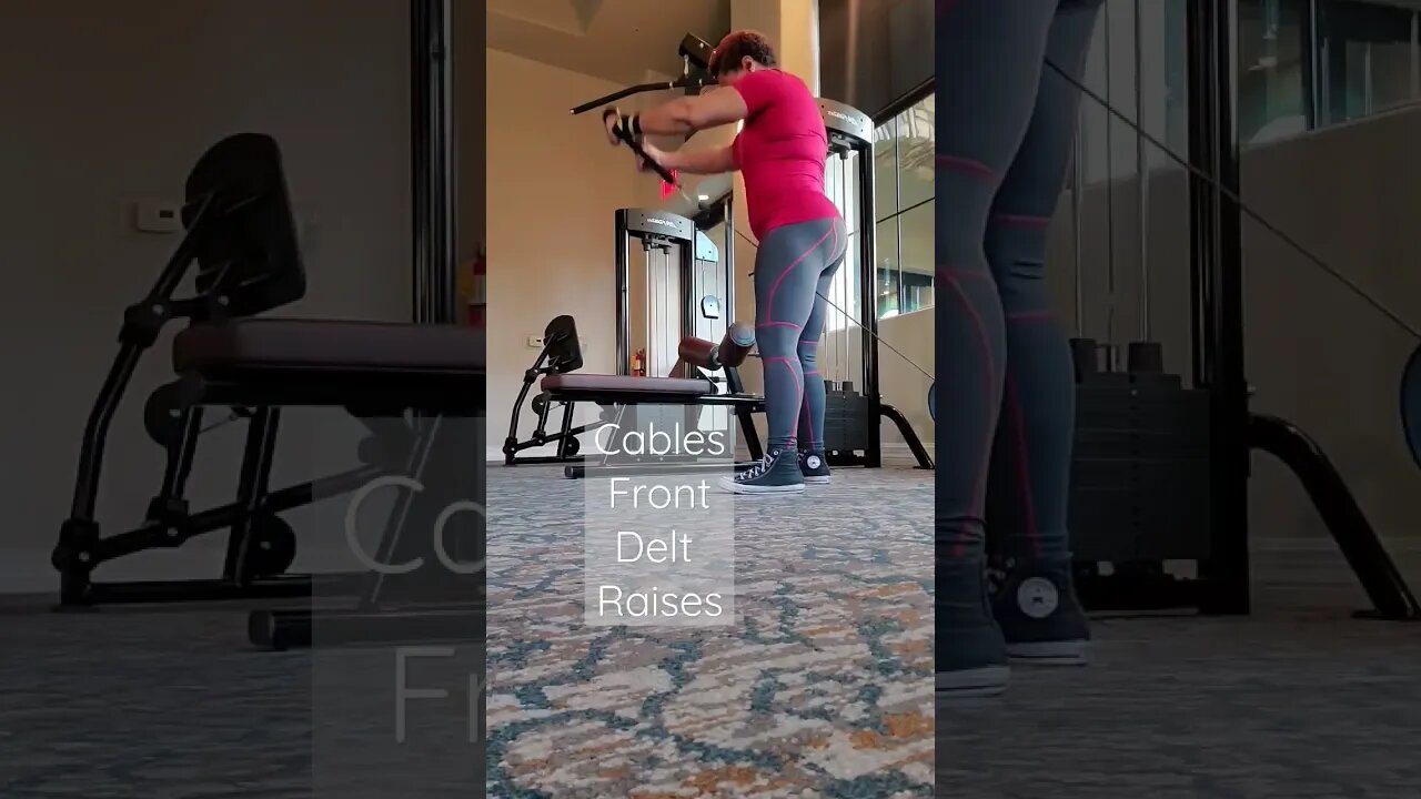 Cable Front Delt Raises | Women Over 50 Exercises #youtubeshorts #shorts #fitover50 #shoulderworkout