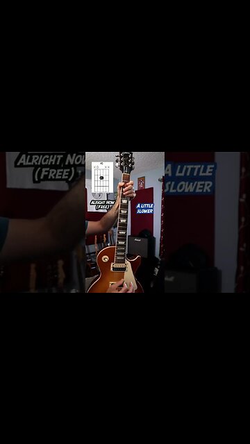 Alright now by free full speed and slower with chord charts #shorts