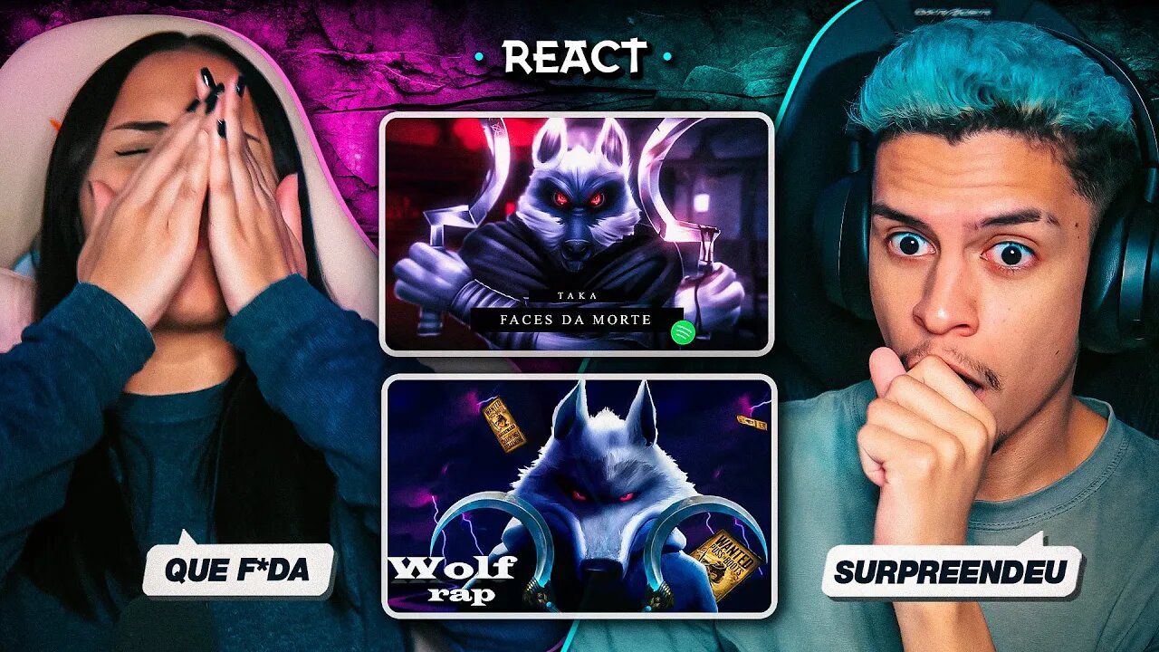 2 EM 1: TAKA + WOLFZIN - Lobo/Morte & Faces da Morte | [React em Casal] 🔥