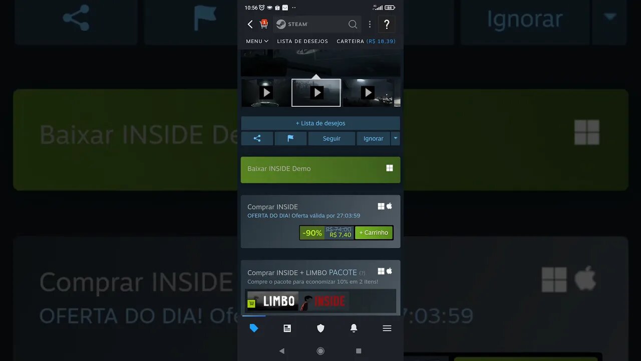 CORRAM! Inside e Limbo em promoção na Steam, até 16/03/2023