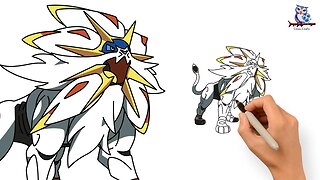 How to Draw Solgaleo Pokémon - Step by Step