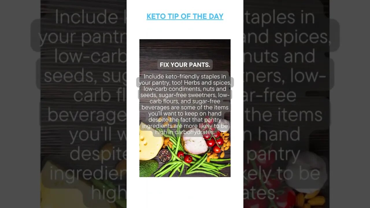 Keto Tip Of The Day - Fix Your Pantry