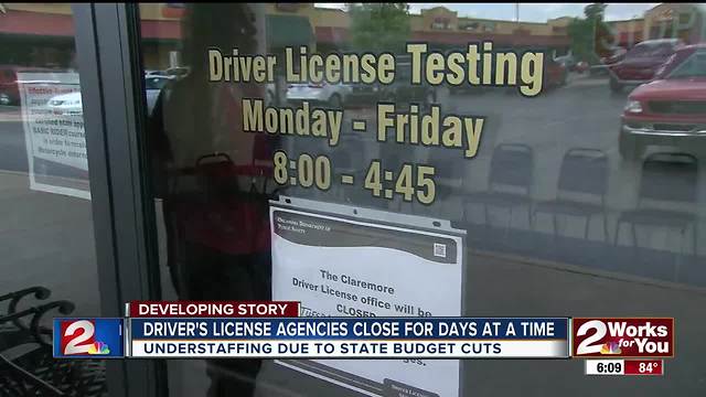 Driver;s license agencies close for days at a time
