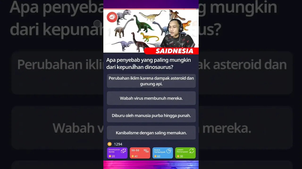 Penyebab punahnya dinosaurus 🦕🦖 | Quizzland level 8 #part5