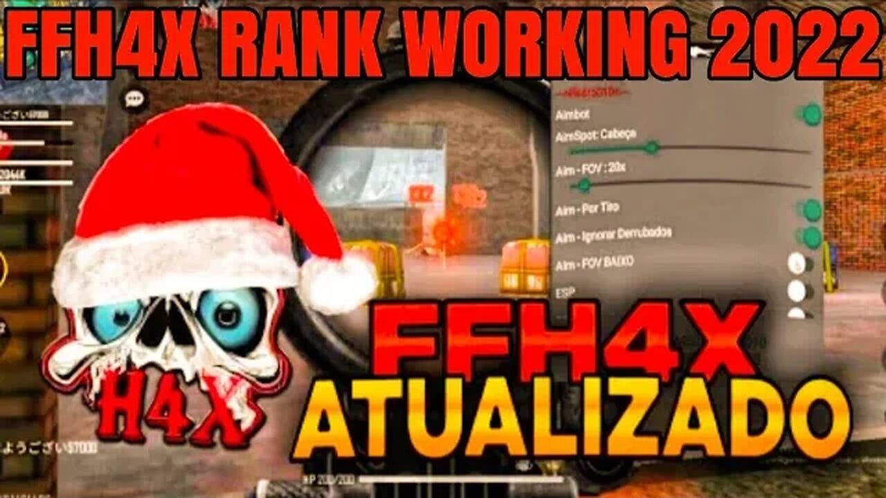 Mod menu ffh4x atualizado agora fim de ano 2022 mod ffh4x para free fire entrando em ranqueada free!