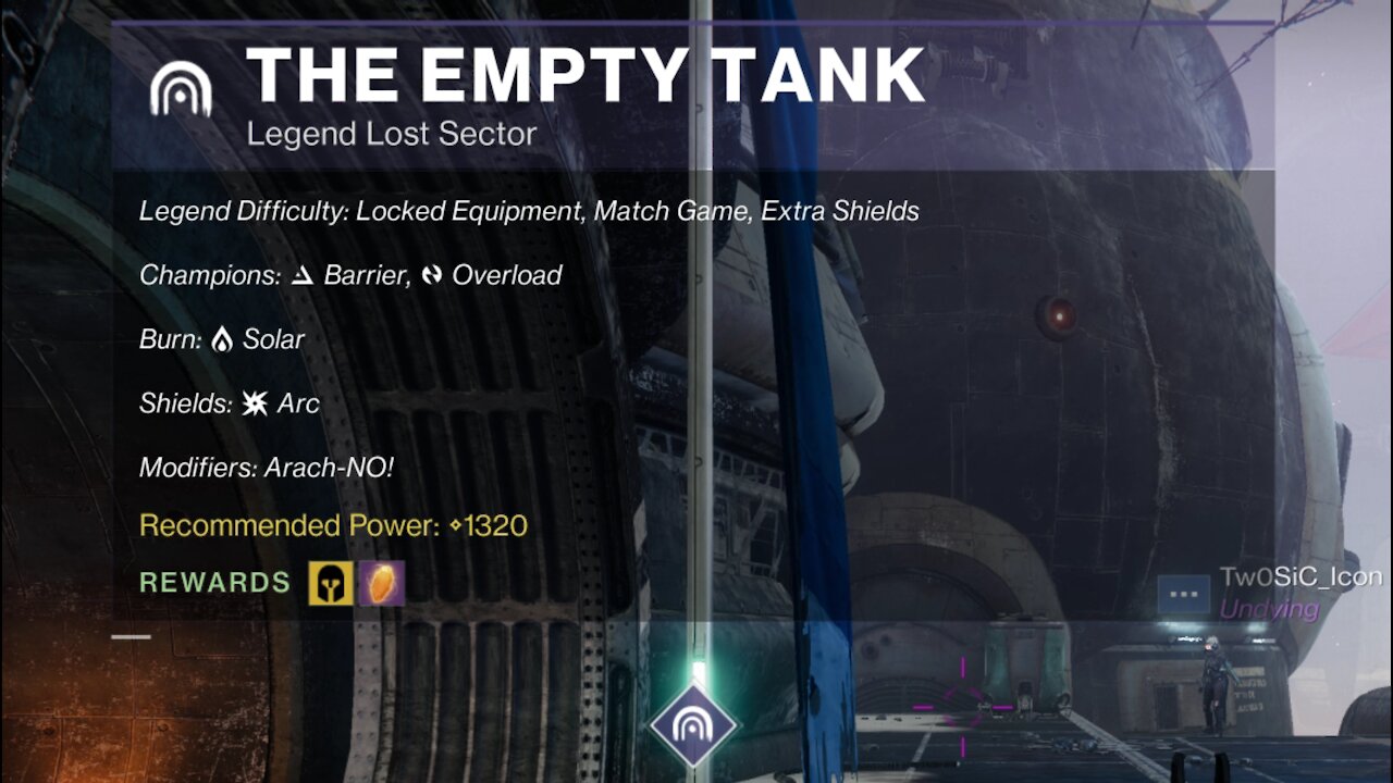 Destiny 2 Legend Lost Sector: The Empty Tank on the Tangled Shore 10-10-21