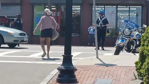 Boston police and fire respond to a car that ran into a building on Belden Street