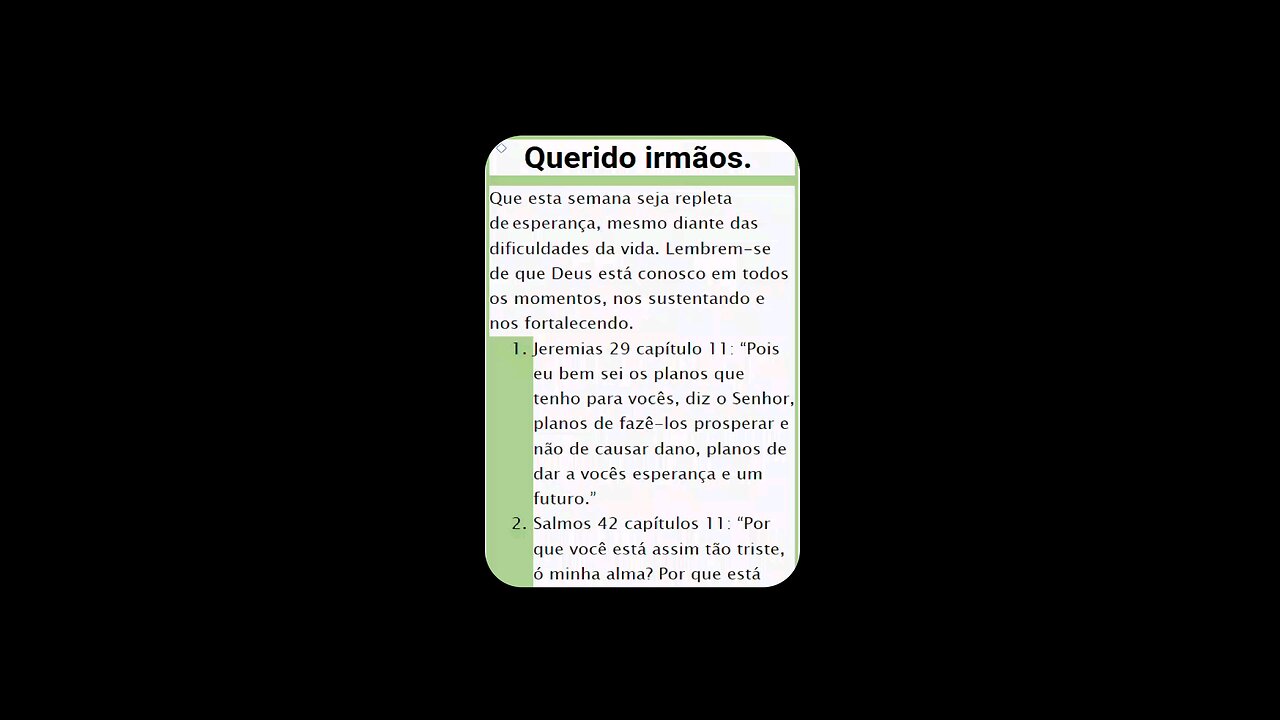 Ótima semana aos amigos e irmãos na fé.