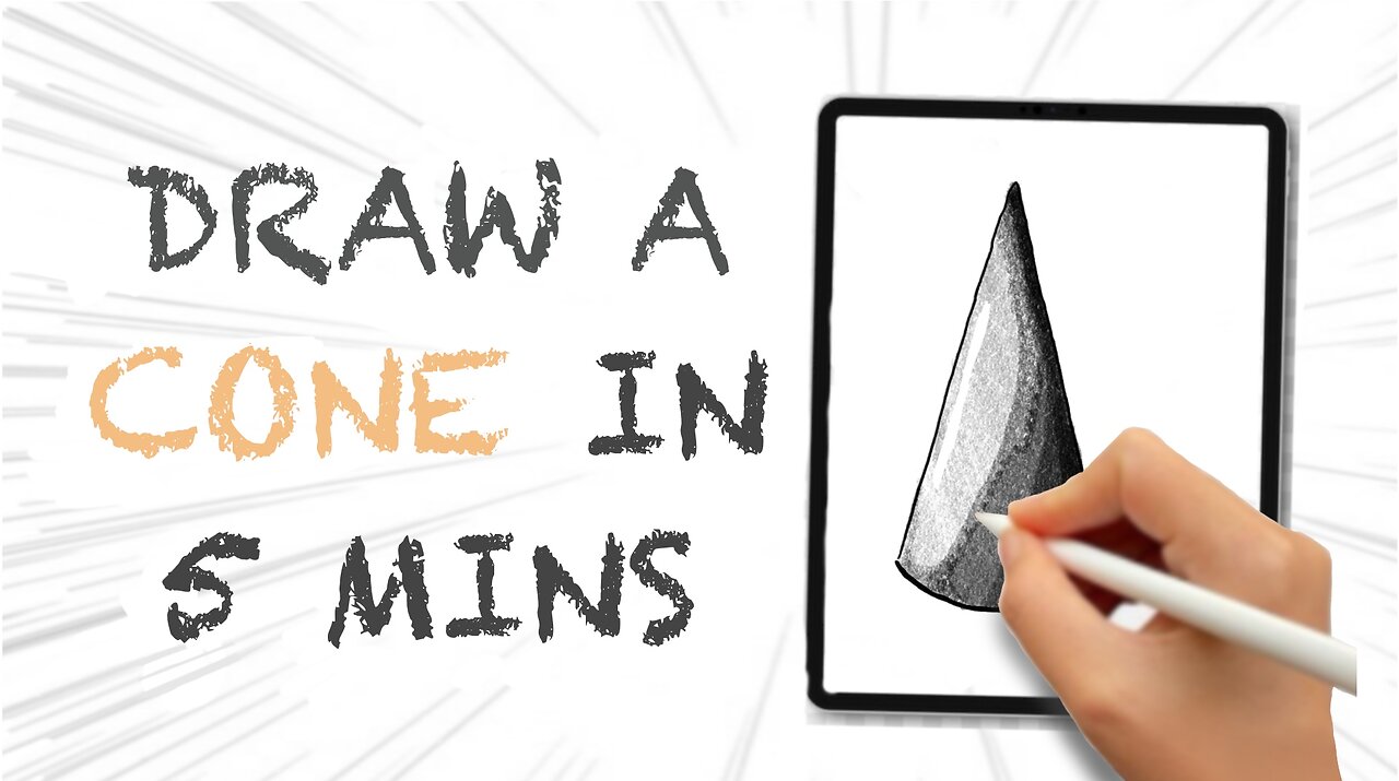 How to draw and shade a cone in 5 minutes...learn with @QuickDrawHabit