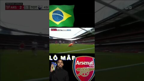 ARSENAL VS SPURS GABI SCORES 2-1#soccer #premierleague #arsenalfantv #fyp #fyp