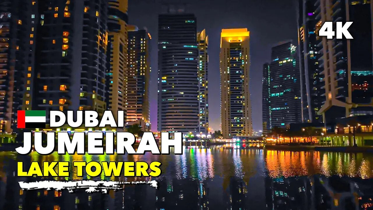 🇦🇪Dubai (JLT) Jumeirah Lake Towers Night - Walking Tour 4K