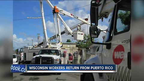 We Energies returning from Puerto Rico