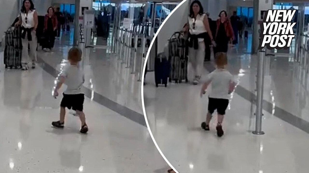 Toddler reunites with his grandpa at airport in emotional video: 'I'm coming, Papa!'