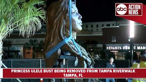 WATCH: Princess Ulele bust removed from Tampa Riverwalk